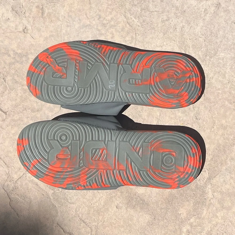 Under Armour Slides in Orange and Gray